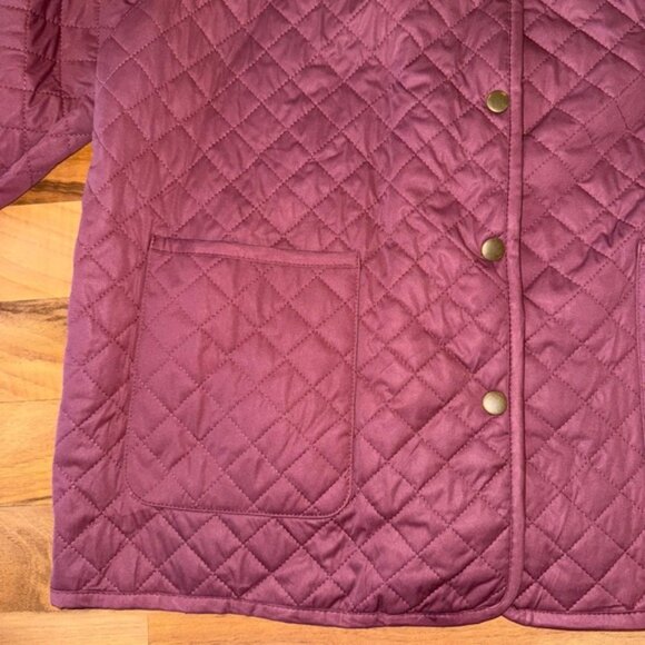 Cambridge Dry Goods Women's Quilted Barn Jacket Burgundy XL Corduroy fall winter - Picture 3 of 6